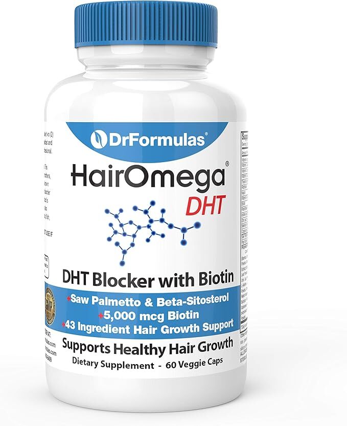 Hairomega DHT Blocker with Biotin Advanced Hair Growth Supplements 60 Tablets