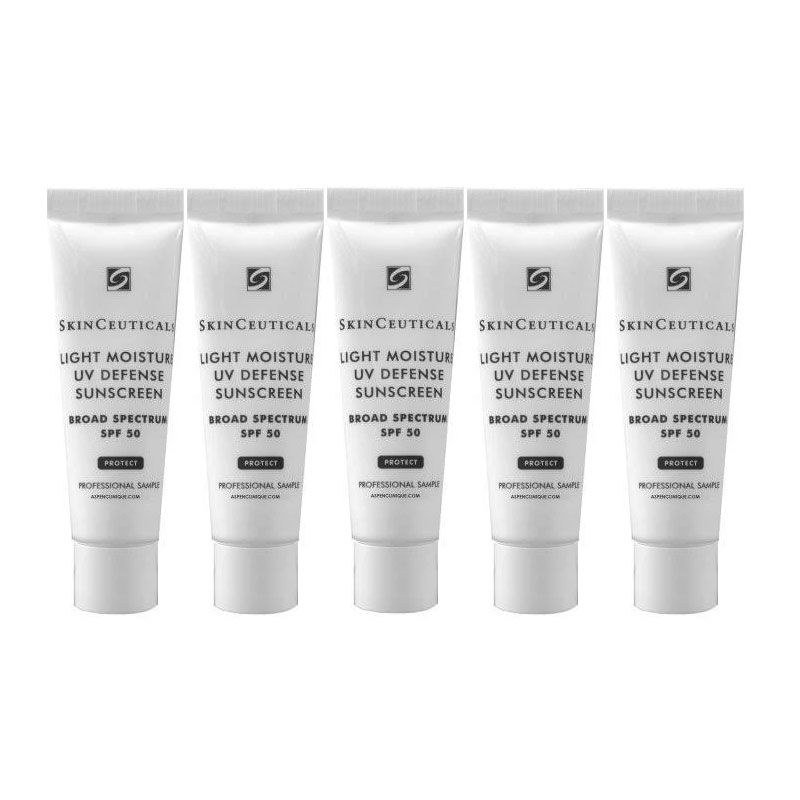 SkinCeuticals Light Moisture UV Defense Sunscreen SPF50 - 5 Travel Samples